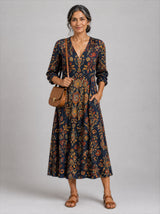 Gisela™ Warm Floral Long Sleeve Maxi Dress