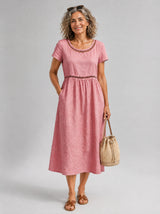 Elodia™ Embroidered Cotton Midi Dress