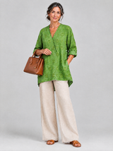 Pomona™ Apple Green Textured Crossover Tunic