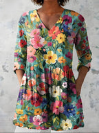 Lark™ Teal Painted Meadow Longline Blouse