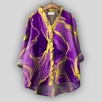 Regina™ Violet Marble Gold Ruffle Tunic