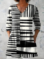 Vivica™ Monochrome Stripe Longline Blouse