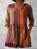 Ardith™ Sunset Stripe Longline Blouse