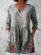 Lorelle™ Grey Wildflower Longline Blouse
