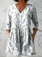 Cornelia™ White Cornflower Longline Blouse