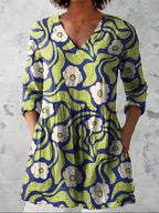 Joni™ Retro Swirl Longline Blouse