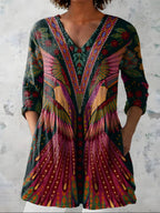 Alcina™ Jewel Feather Print Longline Blouse