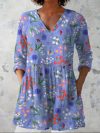 Cendrine™ Periwinkle Garden Longline Blouse