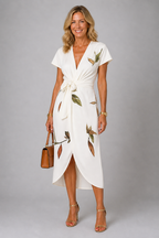 Elegant Ivory Floral Dress