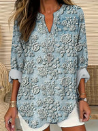 Isaura™ Embossed Rose Print Tunic Top