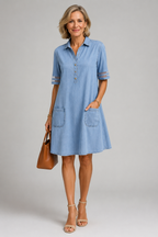 Denim Dress in Brittany Style