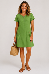 Josefine™ Linen Cotton A-Line Knee Dress