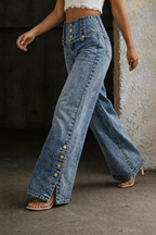 Jolene | High Waist Slit Jeans