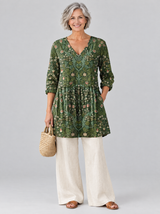 Wilda™ Forest Botanical Longline Blouse