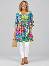 Claudette™ Impressionist Garden Longline Blouse