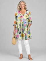 Daralis™ Watercolour Poppy Longline Blouse