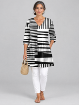 Vivica™ Monochrome Stripe Longline Blouse