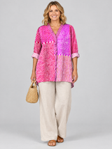 Bunty™ Pink Patchwork Ruffle Tunic