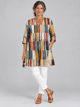 Bonita™ Colour Block Stripe Longline Blouse