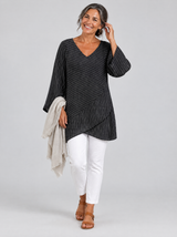 Sidonie™ Pinstripe Draped Tunic Top