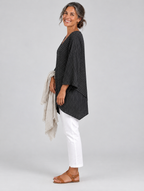 Sidonie pinstripe tunic top in black, side view