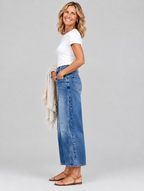 Farrah casual jeans in mid blue, side view