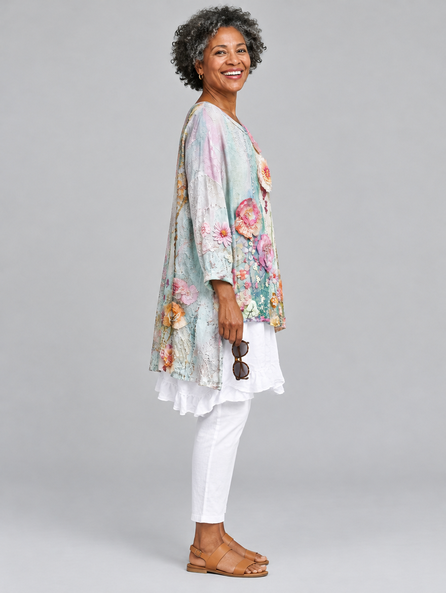 Artemisia blouse in light blue, side view