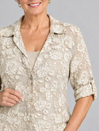 Galatea shirt, close up of print and neckline