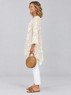 Liesl top in beige, side view