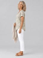 Florrie top in khaki, side view