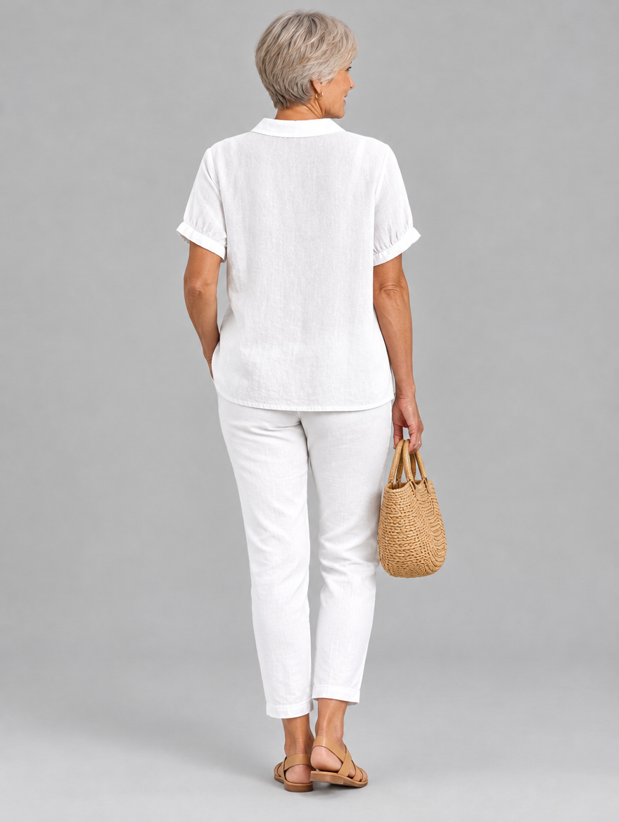 Dorota shirt in white, back view