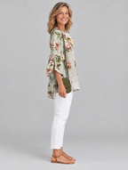 Linette top in light grey, side view