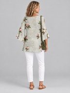 Linette top in light grey, back view