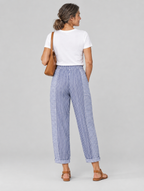 Cleona striped trousers in blue, back view