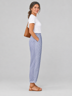 Cleona striped trousers in blue, side view