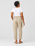 Ilona breathable trousers in beige, back view