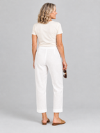 Leontine lightweight trousers in white, back view