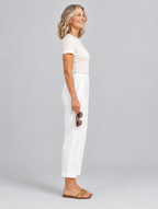 Leontine lightweight trousers in white, side view