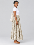 Ottavia lace print skirt in khaki, side view