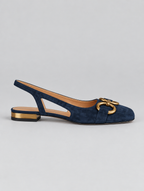 Enya sandals in dark blue, side view