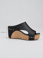 Severine sandals in black, side view