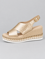 Tove sandals in gold, side view