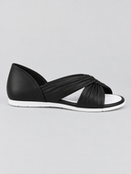 Delta sandals in black, side view