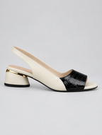 Fleurette sandals in black, side view
