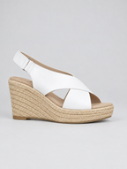 Orabelle sandals in white, side view