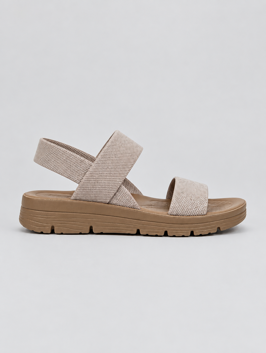 Merle sandals in khaki, side view