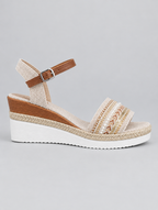 Wynne sandals in natural beige, side view