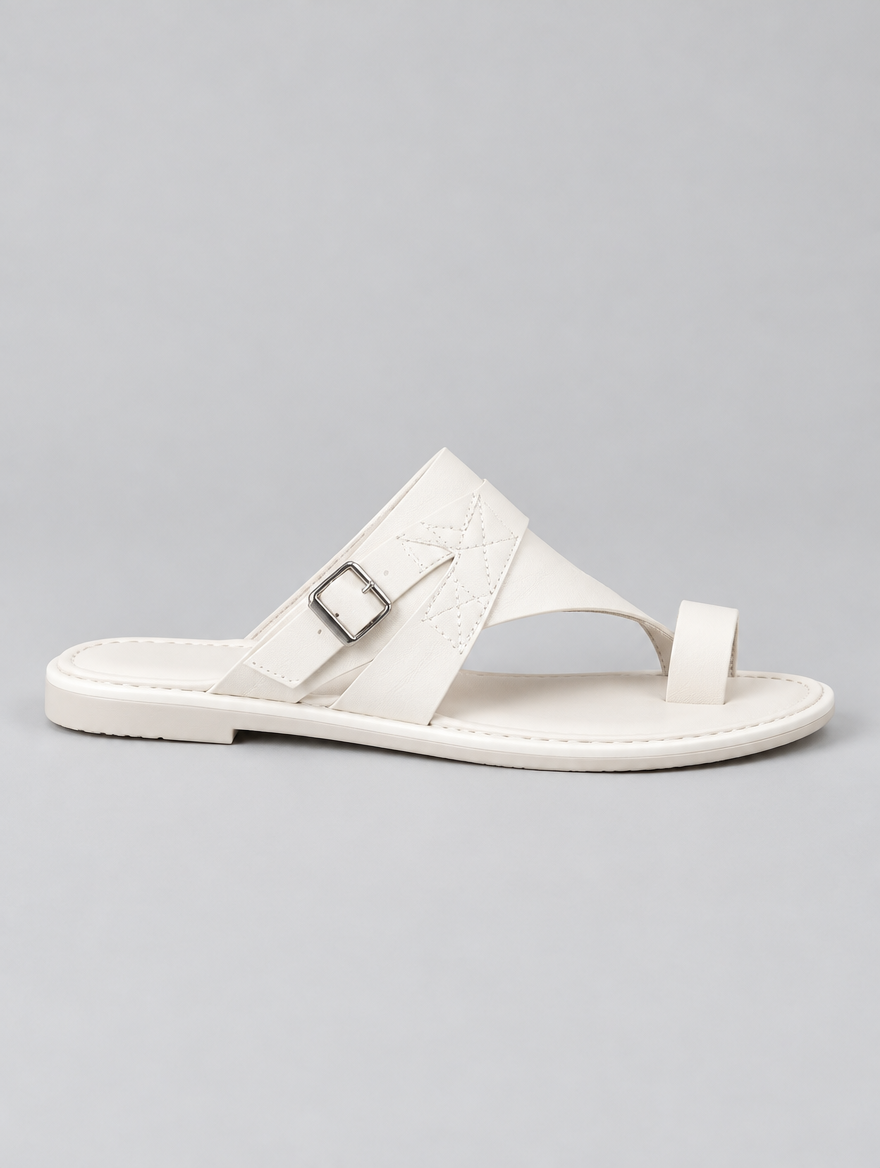 Minnie sandals in white, side view
