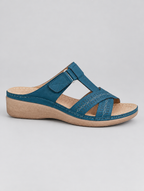 Carys sandals in blue, side view