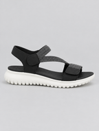 Hester sandals in black, side view